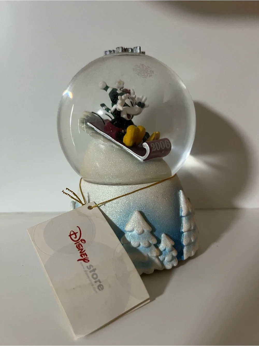 Disney 2006 Holiday Snow Globe - Blue and White Limited Edition